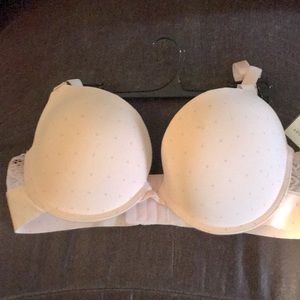 Pastel pink polka dot bra